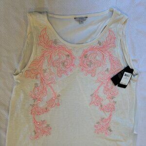 GUESS Beautiful Sequin Embroidered Sleeveless Top NEW WITH TAGS
